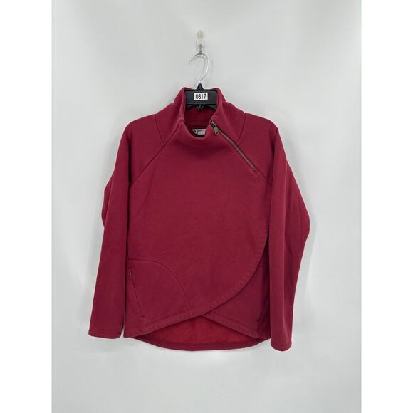 Athleta Cozy Karma Asym Pullover In Brick Red Size XS - Picture 2 of 5